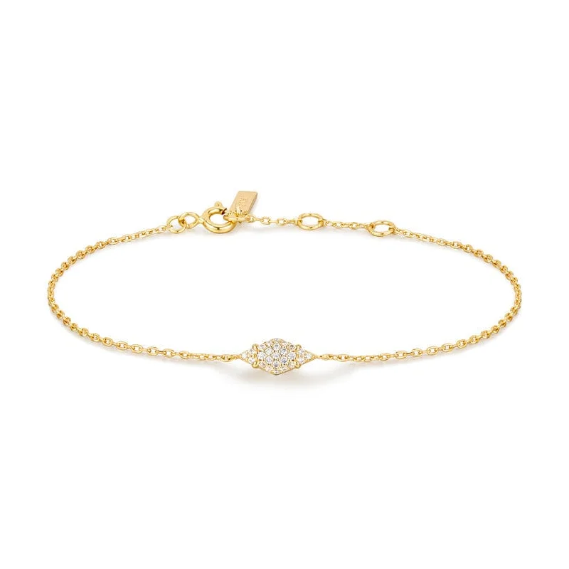 Ladies bracelets anniversary picks-Gold Pave Sparkle Bracelet