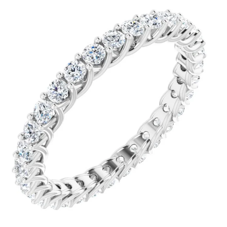 Ladies rings daily wear-14K White 9/10 CTW Lab-Grown Diamond Eternity Band