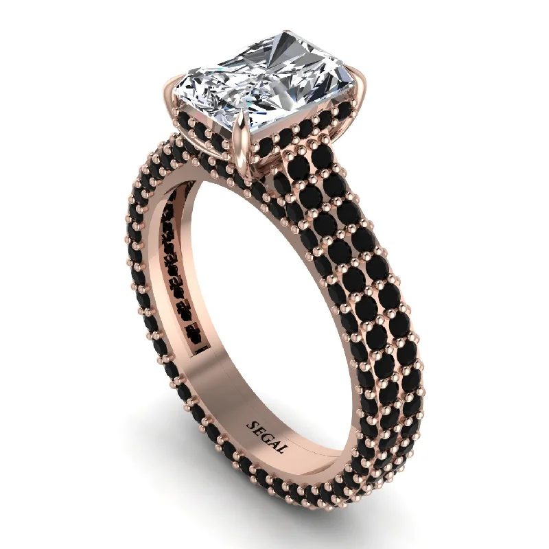 Ladies engagement rings titanium options-Radiant Cut Diamond Pave Engagement Ring - Kenzie No. 32