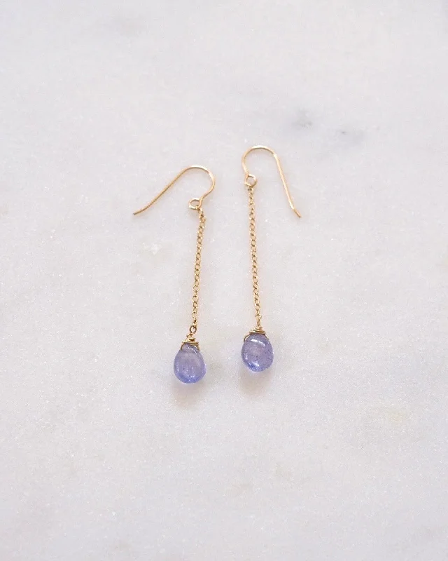 Ladies earrings budget picks-Tanzanite Drop Earrings