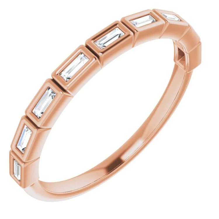 Ladies rings luxury brands-14K Rose 1/6 CTW Natural Diamond Anniversary Band