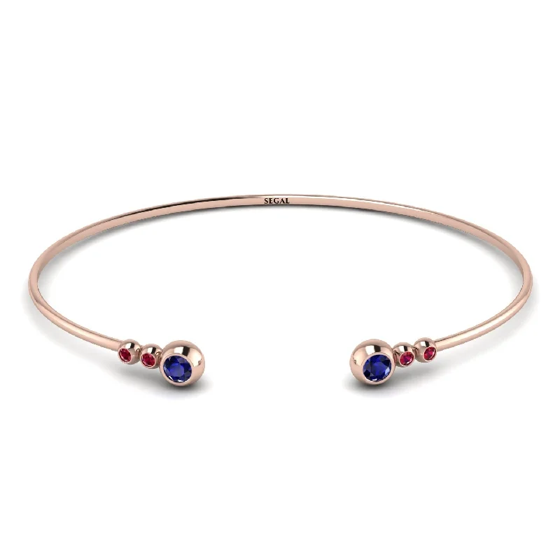 Ladies bracelets worldwide appeal-Geometric Bezel Sapphire Bracelet - Josie No. 59