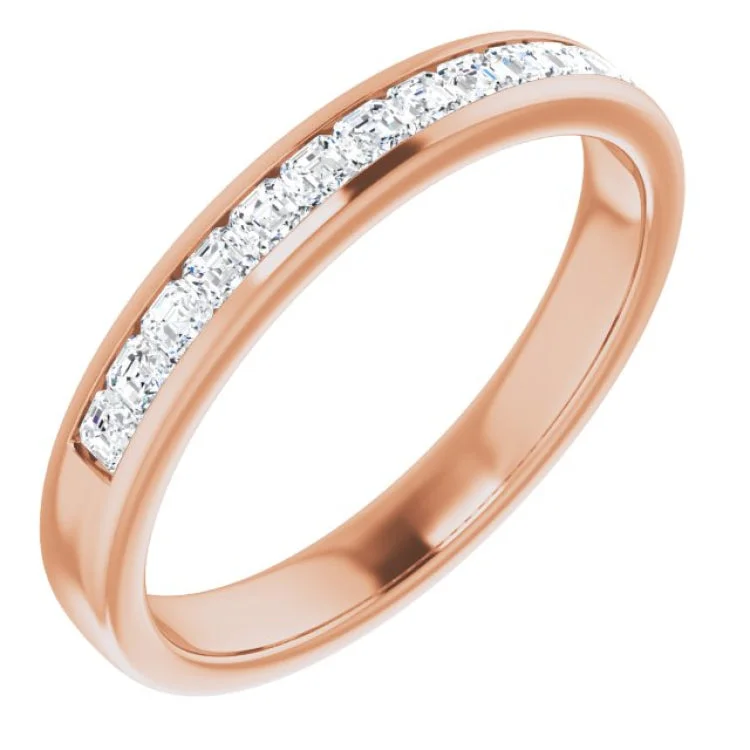 Ladies rings minimalist charm-14K Rose 5/8 CTW Natural Diamond Band