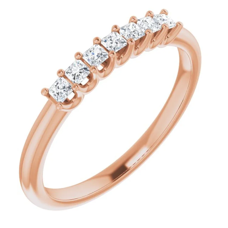 Ladies rings classic looks-14K Rose 1/4 CTW Natural Diamond Anniversary Band