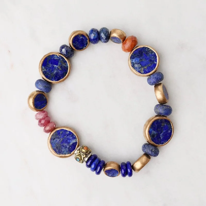 Ladies bracelets creative pieces-Large Lapis Fairy Pillow Bracelet