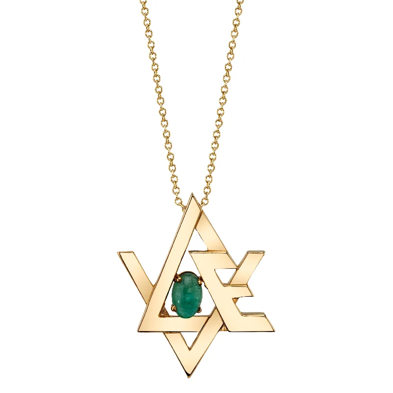 Ladies necklaces global brands-Star of David "Love" Necklace