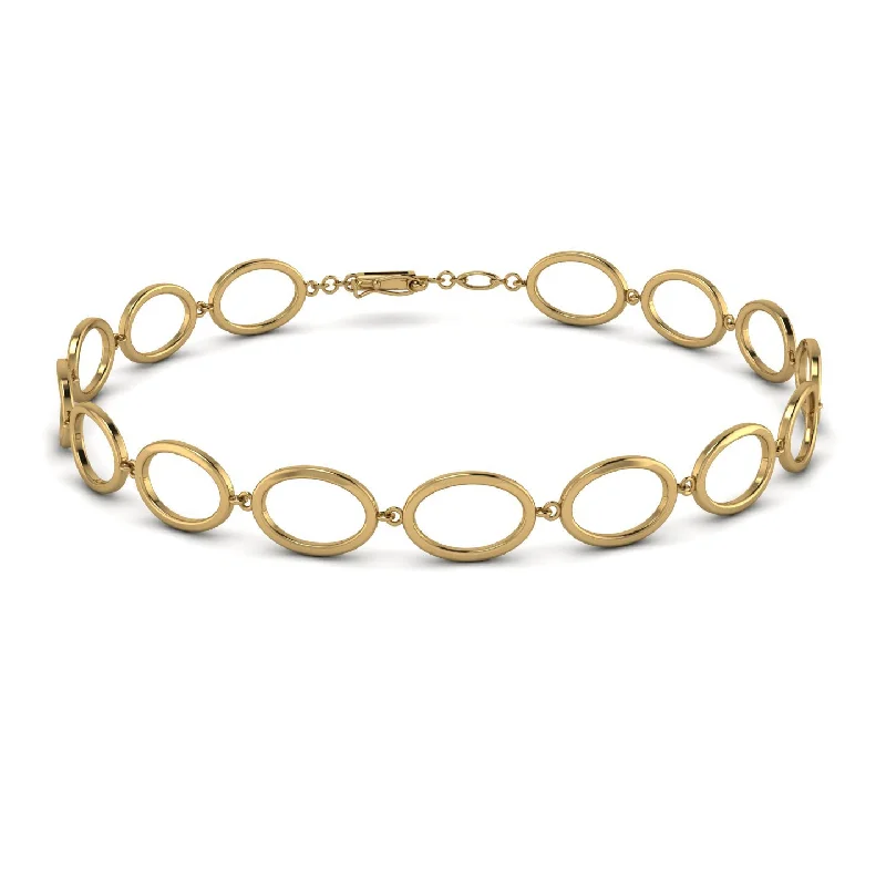 Ladies bracelets group styles-Oval Gold Bracelet - Myah No. 1