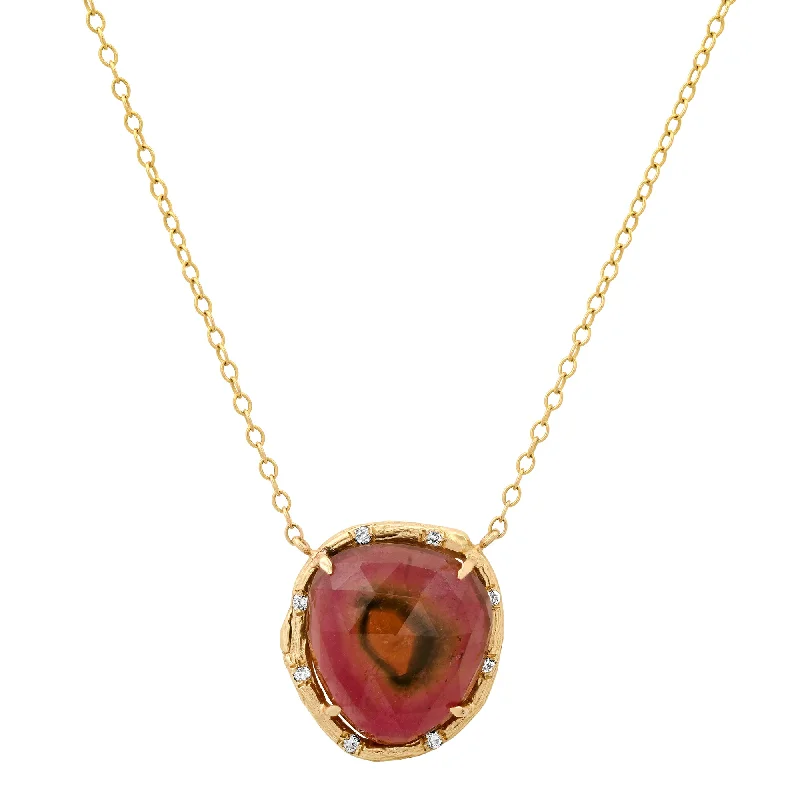 Ladies necklaces layered designs-Rosecut Tourmaline Necklace