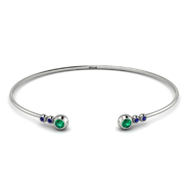 Ladies bracelets store locations-Geometric Bezel Emerald Bracelet - Josie No. 66