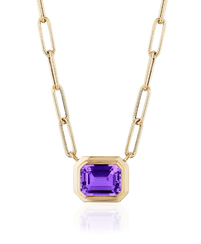 Ladies necklaces viral picks-East-West Pendant Stone Necklace