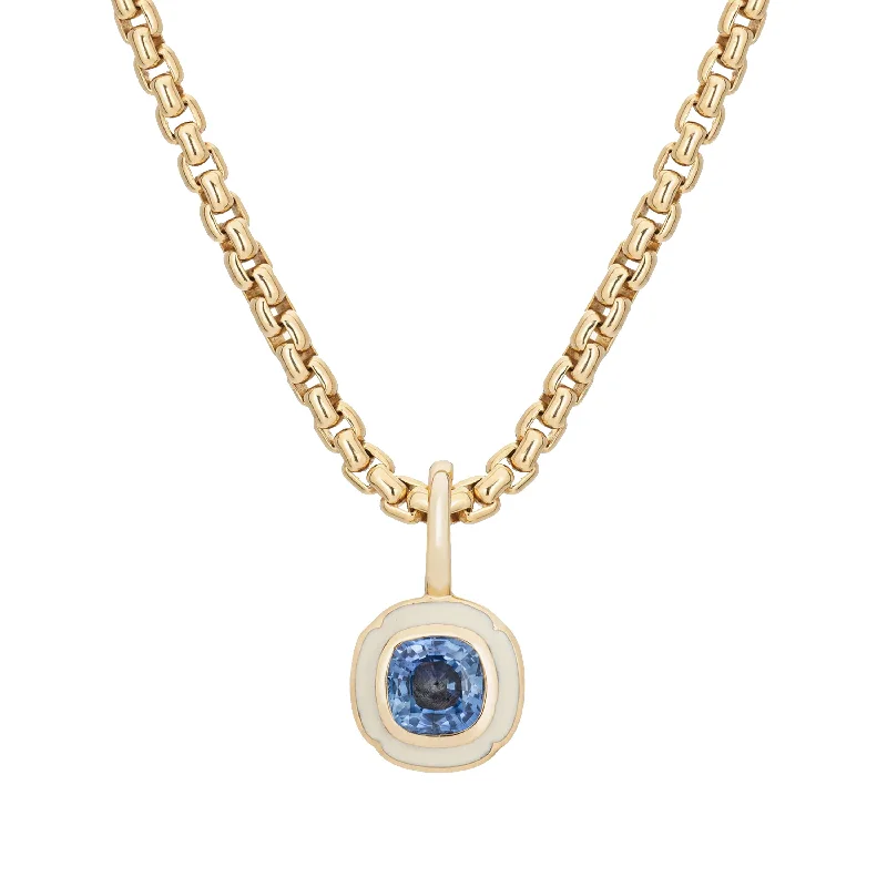 Ladies necklaces customer reviews-Blue Sapphire Tulip Pendant Necklace