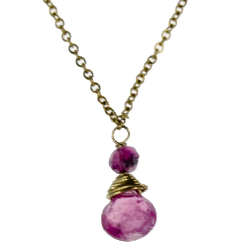 Ladies necklaces jade accents-Pink Tourmaline One Drop Necklace