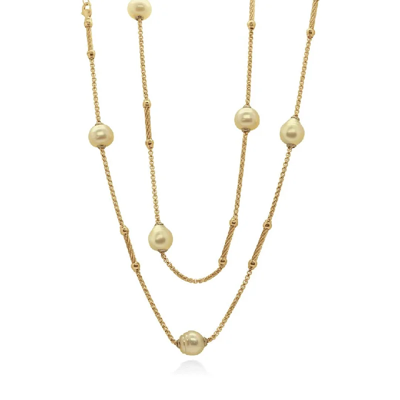 Ladies necklaces store locations-36" Pearl & Cable Necklace