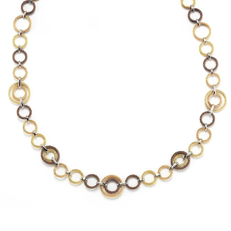 Ladies necklaces natural gems-Open Circle Link Necklace