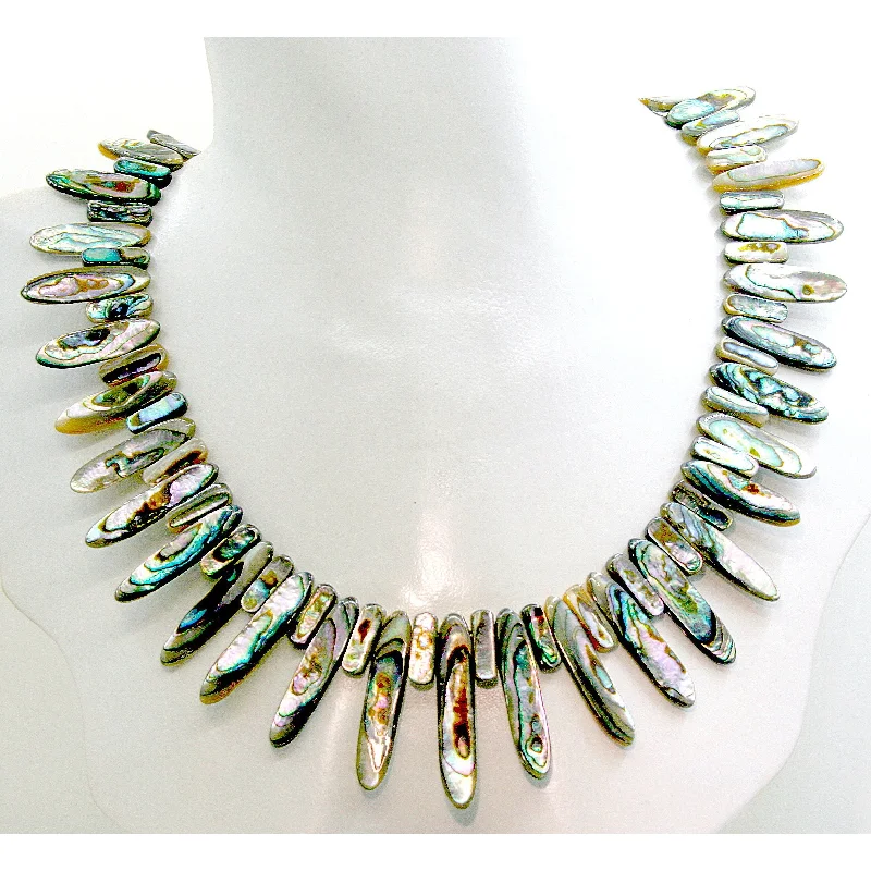 Ladies necklaces ethnic patterns-Marquis Abalone Necklace