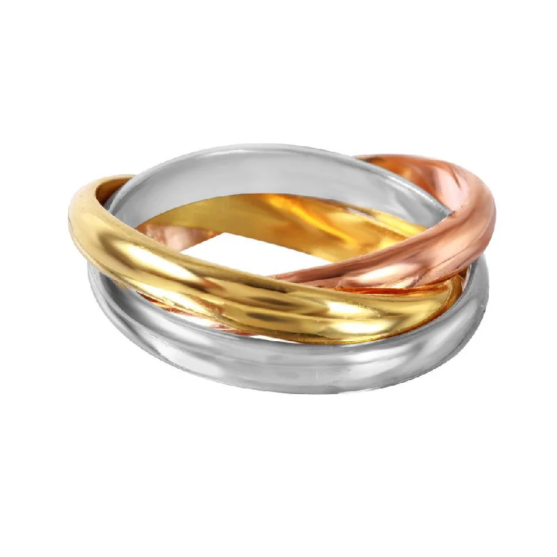 Ladies rings Valentine’s Day-Silver 925 Rhodium, Gold, and Rose Gold Plated Movable Ring - STR00281