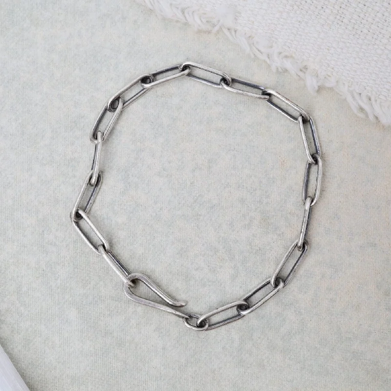 Ladies bracelets e-commerce sites-Sterling Silver Handmade Chain Bracelet