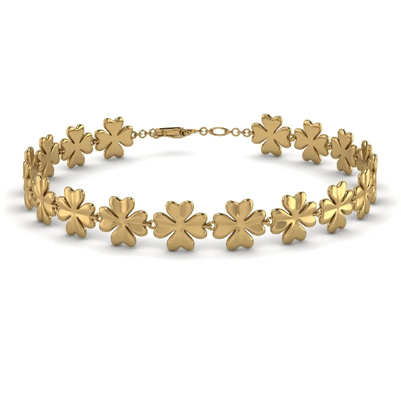 Ladies bracelets designer labels-Flower Gold Bracelet - Simone No. 1