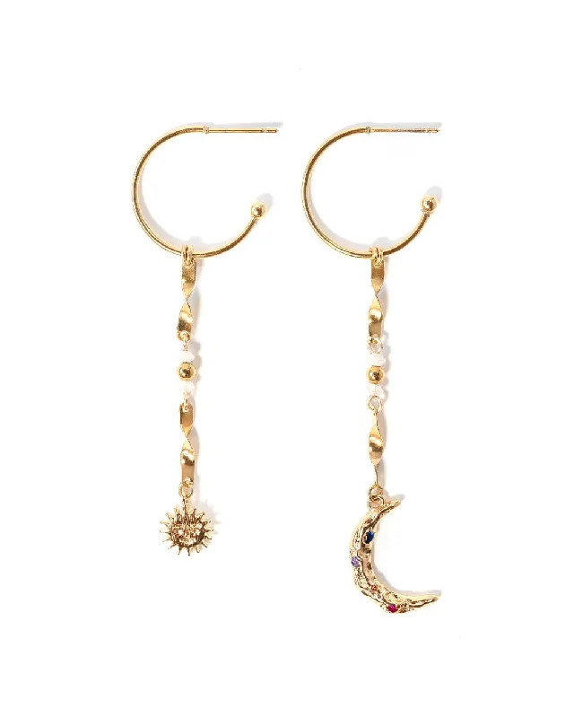 Ladies earrings size guide-Minuit Gold Earrings