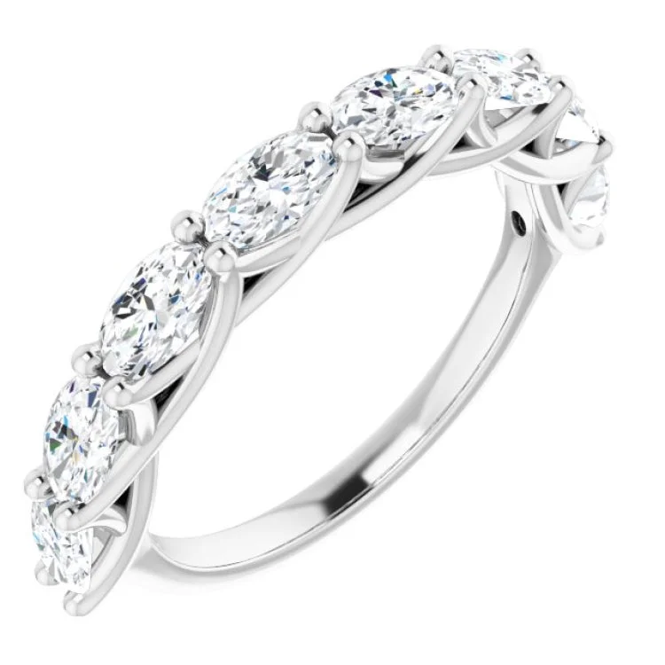 Ladies rings middle finger-14K White 2 CTW Natural Diamond Anniversary Band