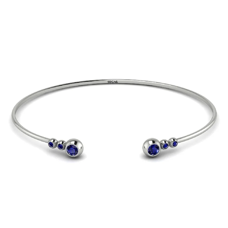 Ladies bracelets friendship bands-Geometric Bezel Sapphire Bracelet - Josie No. 75