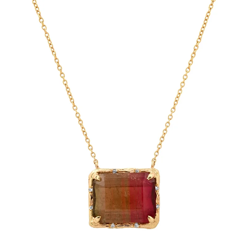 Ladies necklaces buying tips-Bi-Color Tourmaline Necklace