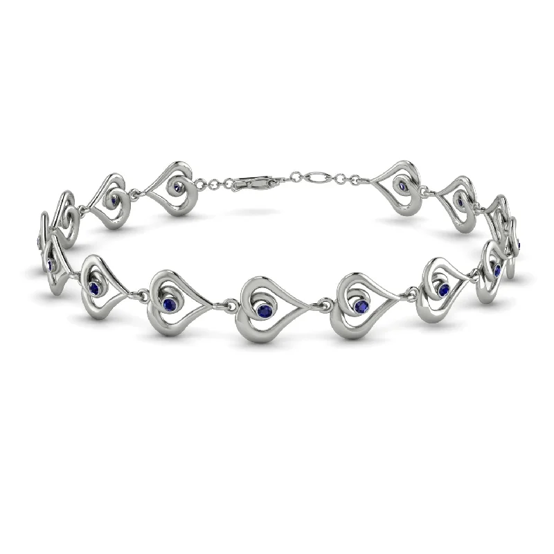 Ladies bracelets 2025 trends-Heart Sapphire Bracelet - Martha No. 15