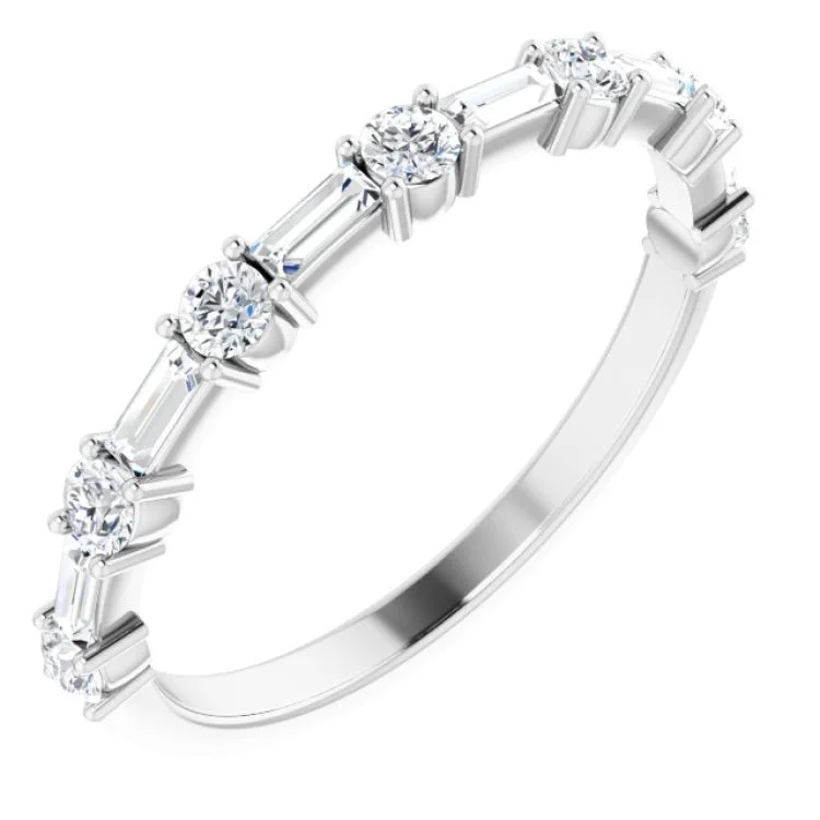 Ladies rings group designs-14K White 1/2 CTW Natural Diamond Anniversary Band