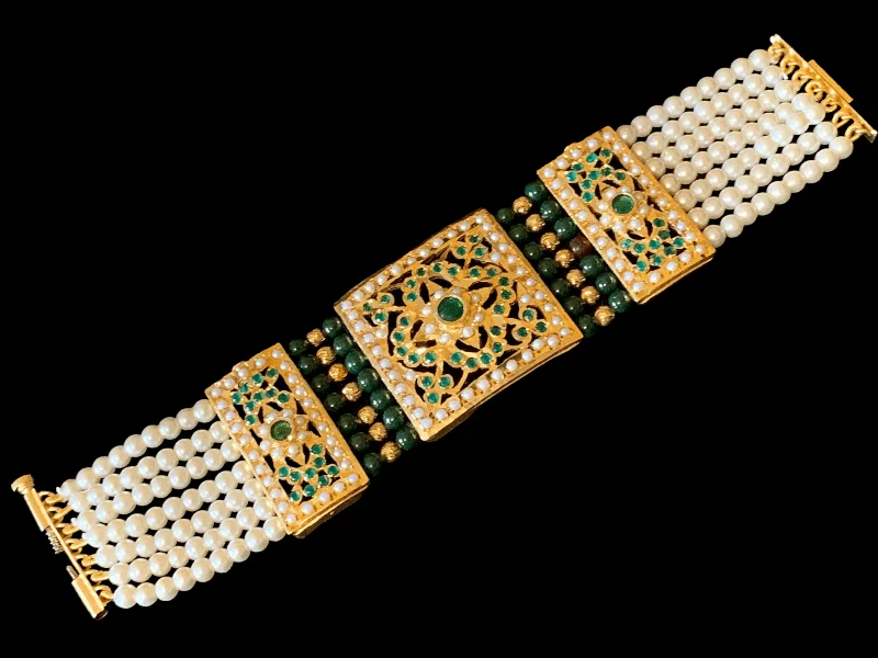 Ladies bracelets hypoallergenic-B64 Saira jadau bracelet in green   ( READY TO SHIP )