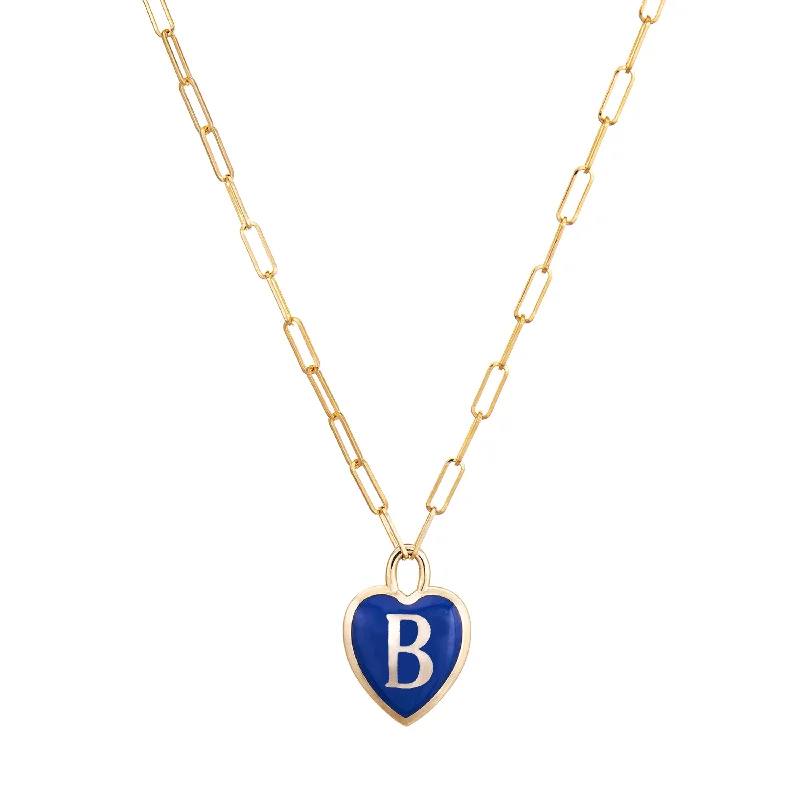 Ladies necklaces girlfriend treats-Heart Initial Pendant Necklace