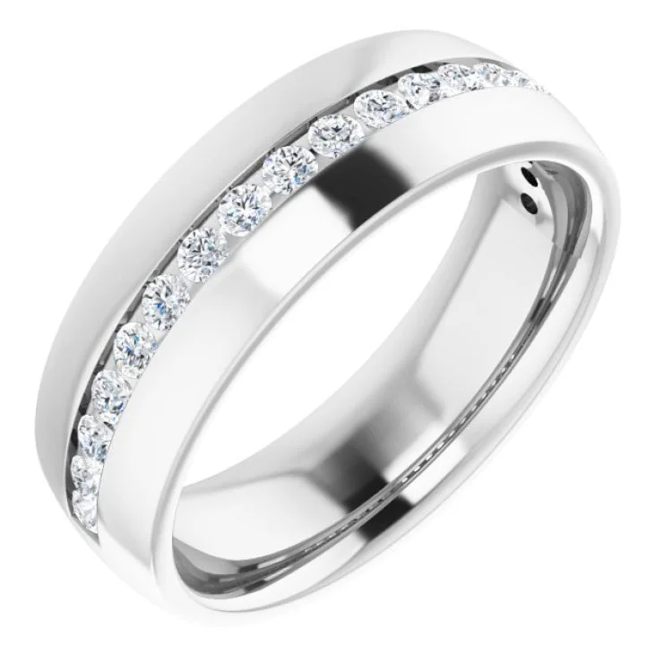 Ladies rings gift ideas-14K White 3/8 CTW Natural Champagne Diamond Band