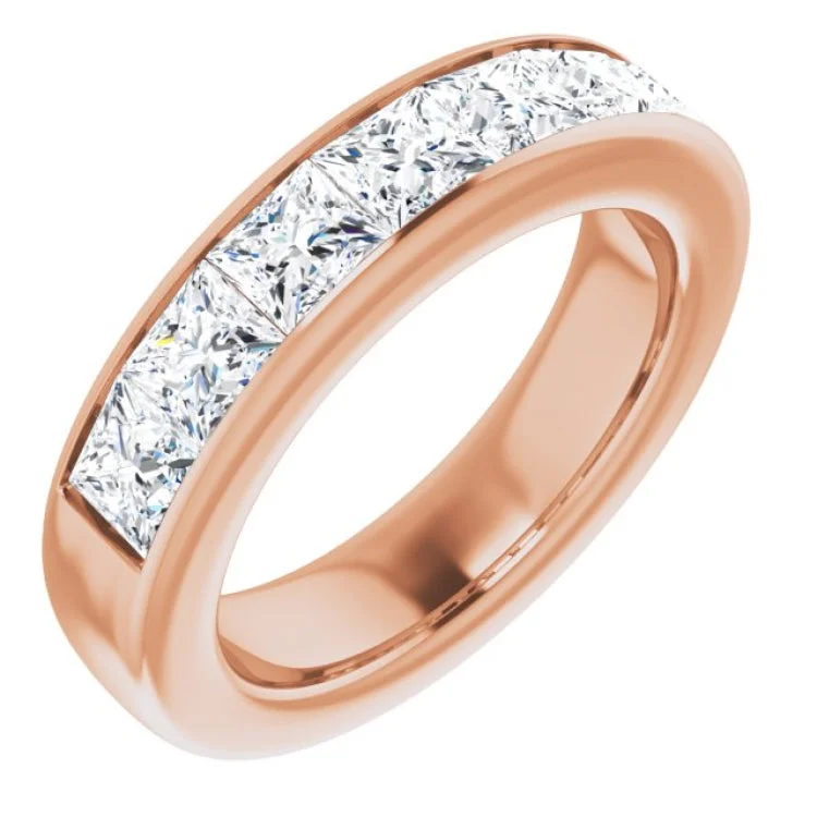 Ladies rings youthful flair-14K Rose 3 3/4 CTW Natural Diamond Band