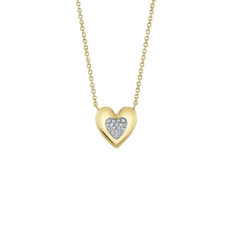 Ladies necklaces standout pieces-Diamond Heart Pendant Necklace