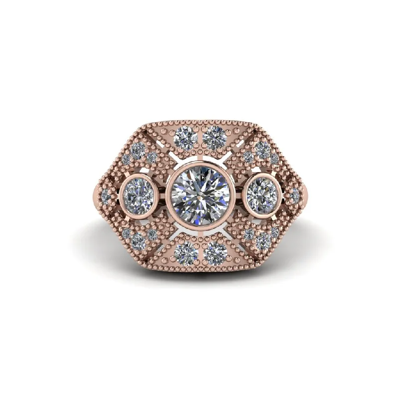 Ladies engagement rings luxurious looks-Diamond Art Deco Geometric Engagement Ring - Haven No. 2