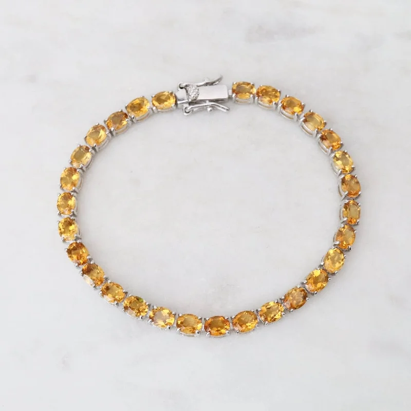 Ladies bracelets lightweight picks-Oval Citrine Tennis Bracelet