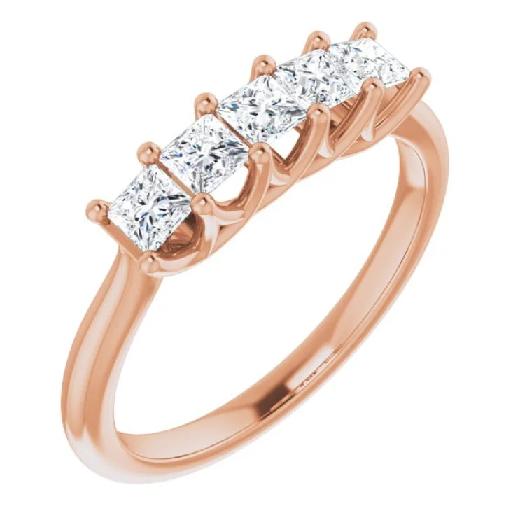 Ladies rings wedding accessories-14K Rose 5/8 CTW Natural Diamond Anniversary Band