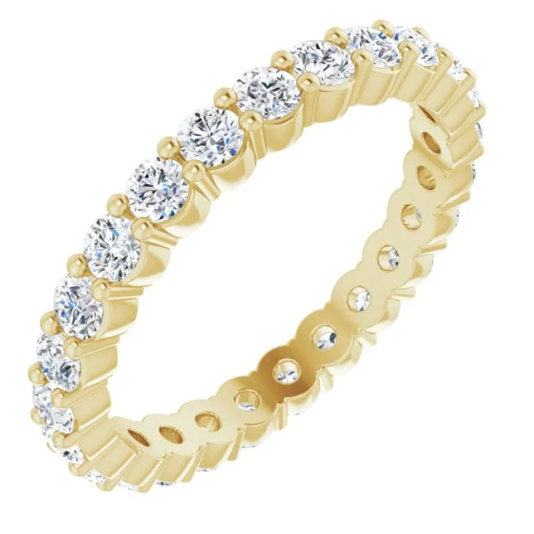 Ladies rings minimalist charm-14K Yellow 3/4 CTW Natural Diamond Eternity Band Size 4