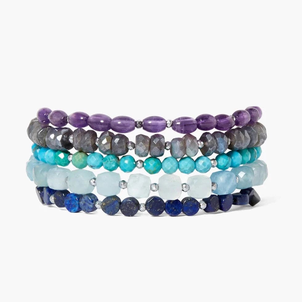 Ladies bracelets cute accents-Keyes Naked Wrap Bracelet Purple Mix