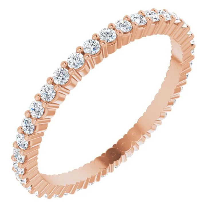 Ladies rings e-commerce sites-14K Rose 1/2 CTW Lab-Grown Diamond Eternity Band Size 6