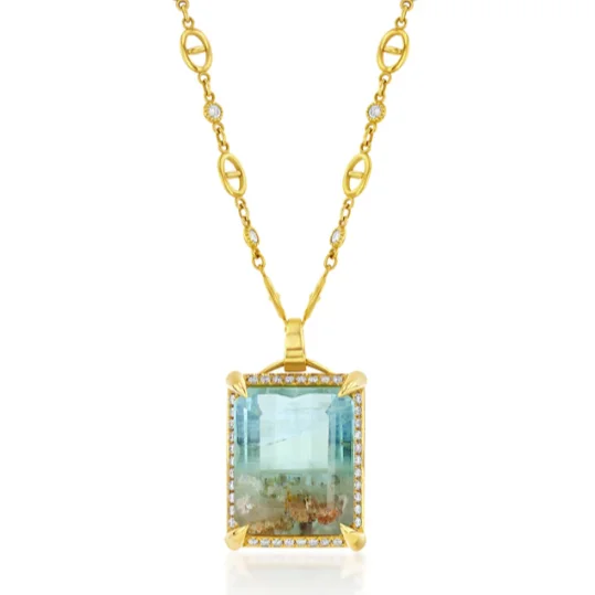 Ladies necklaces sister sets-Aquapool Looking Glass Necklace