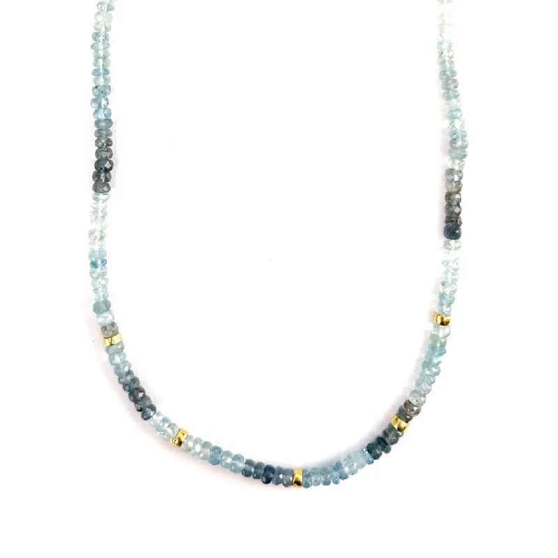 Ladies necklaces custom options-Moss Aquamarine Bead Necklace