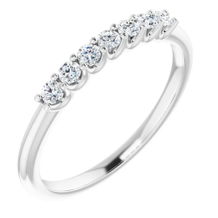 Ladies rings silver finishes-Platinum 1/5 CTW Natural Diamond Anniversary Band