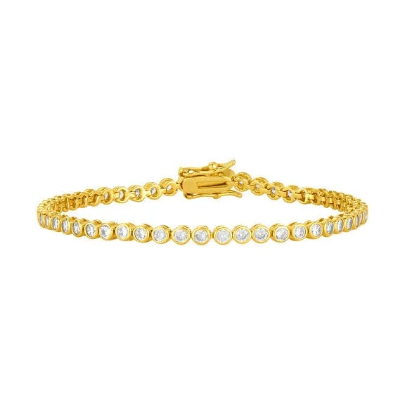 Ladies bracelets ethnic patterns-Adeline Gold Plated Tennis Bracelet