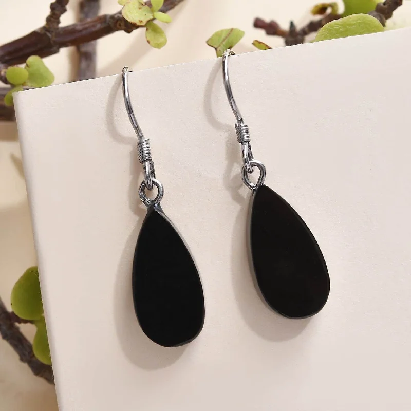 Ladies earrings online shopping-Shungite Dangle Earrings