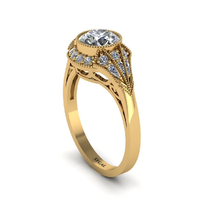 Ladies engagement rings store locations-Diamond Vintage-Inspired Besel Engagement Ring - Makenzie No. 1