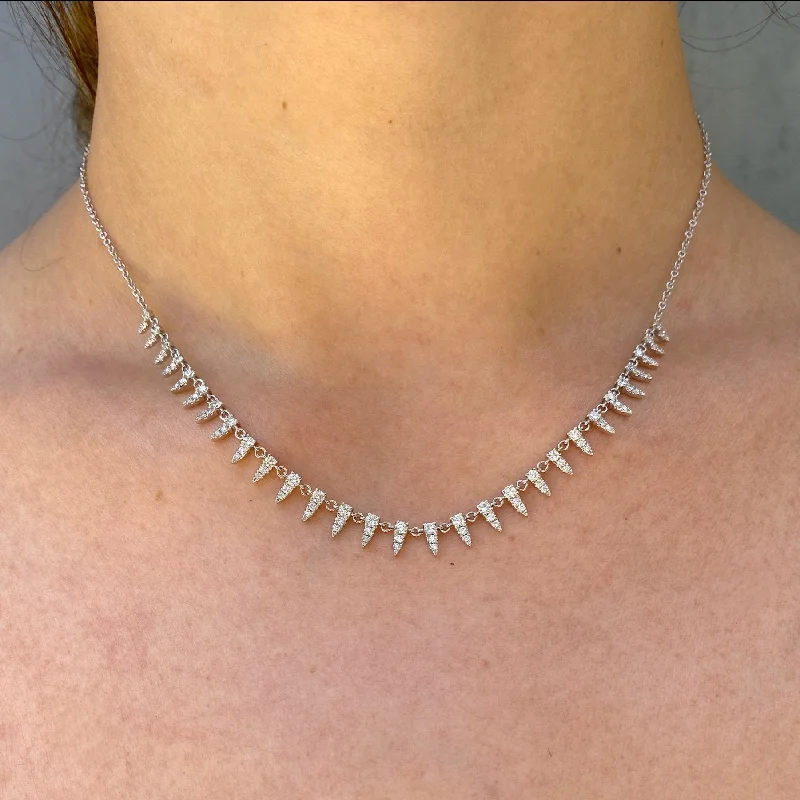 Ladies necklaces store locations-Diamond Dagger Fringe Necklace