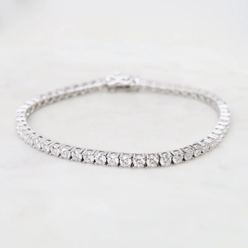 Ladies bracelets minimalist trends-3mm Moissanite Tennis Bracelet