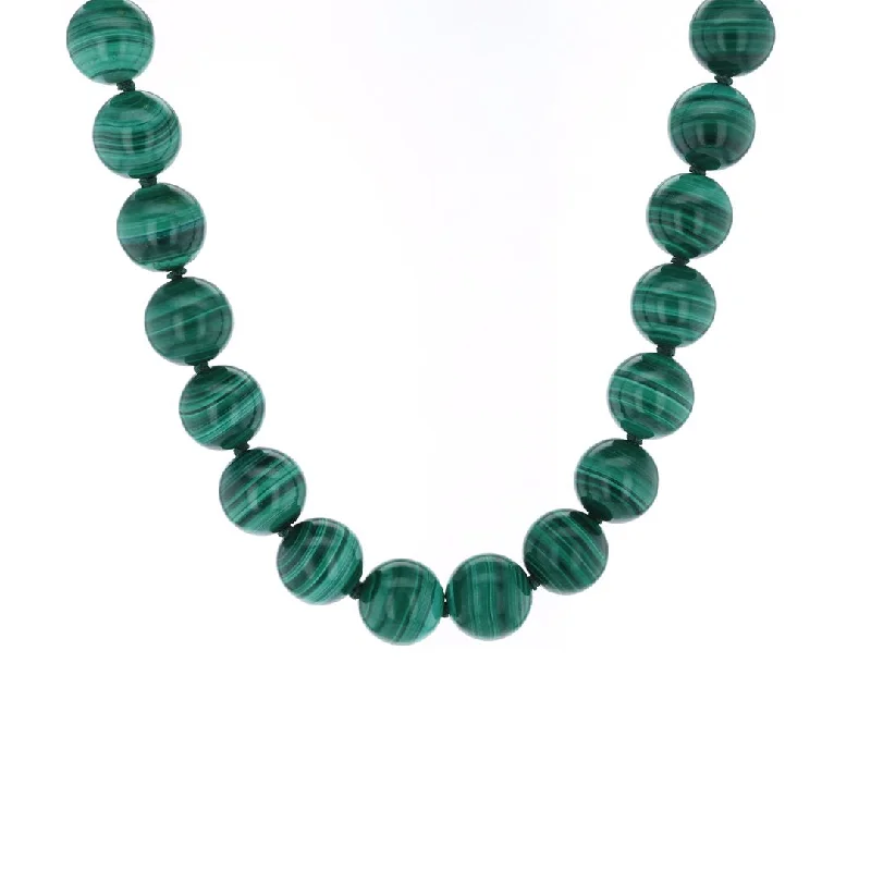 Ladies necklaces proposal surprises-Malachite Bead Necklace