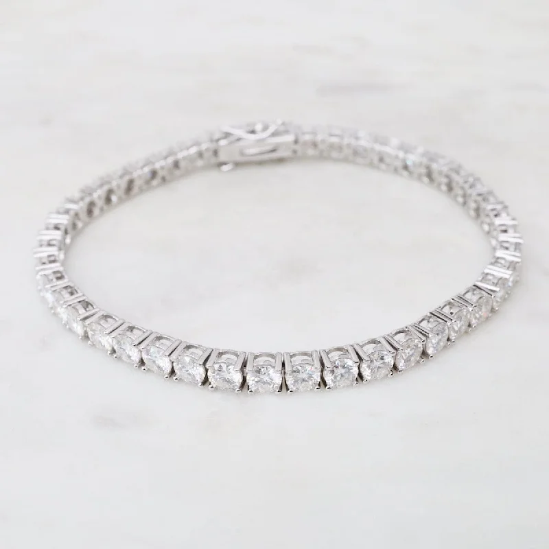 Ladies bracelets cute accents-4mm Moissanite Tennis Bracelet