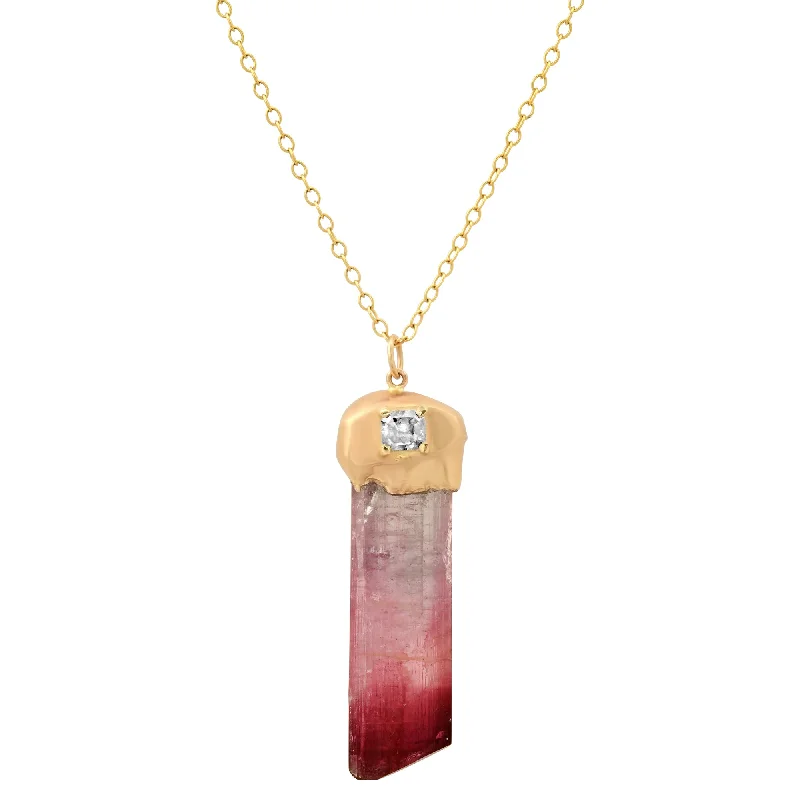 Ladies necklaces jade accents-Tourmaline Crystal Necklace